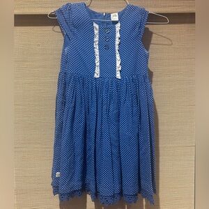Wildflowers Blue and White Pleated Sundress Sleeveless Casual